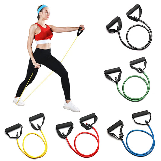 5 Levels Resistance Bands with Handles Training Exercise Tube Band Pull Rope Fitness  Elastic Bands Workouts Strength Equipment